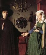 Jan Van Eyck Details of Portrait of Giovanni Arnolfini and His Wife oil painting